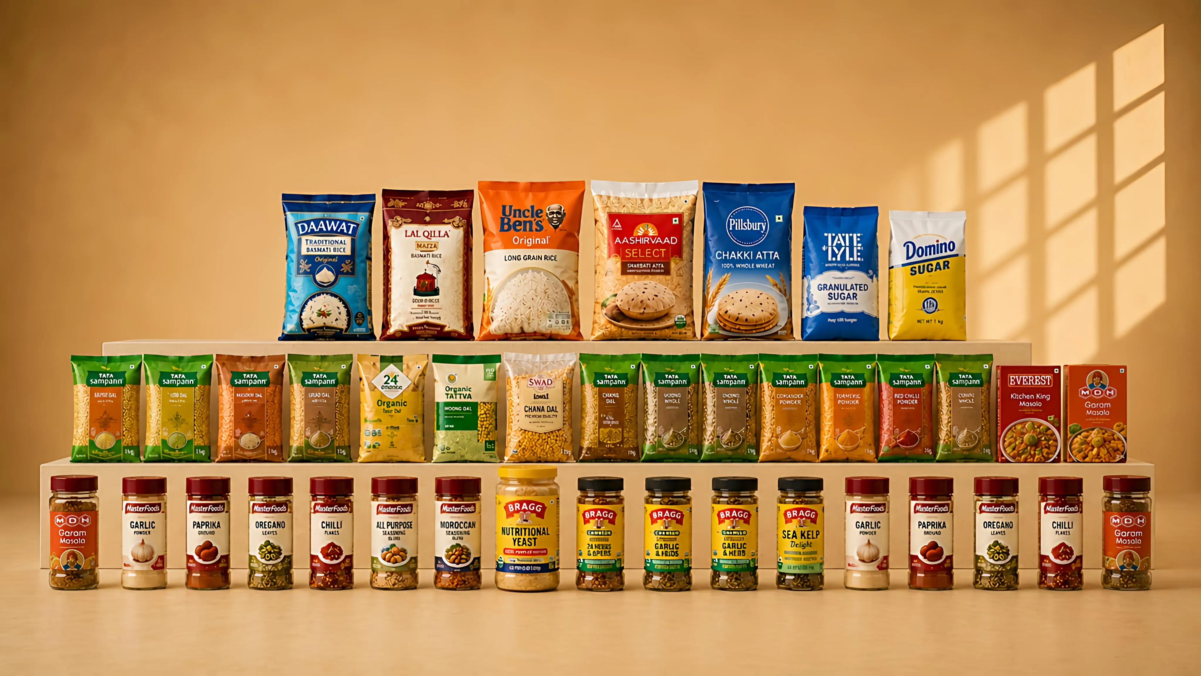 Rice, Flour, Sugar, Pulses & Spices